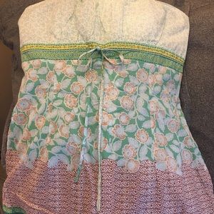 Strapless floral top